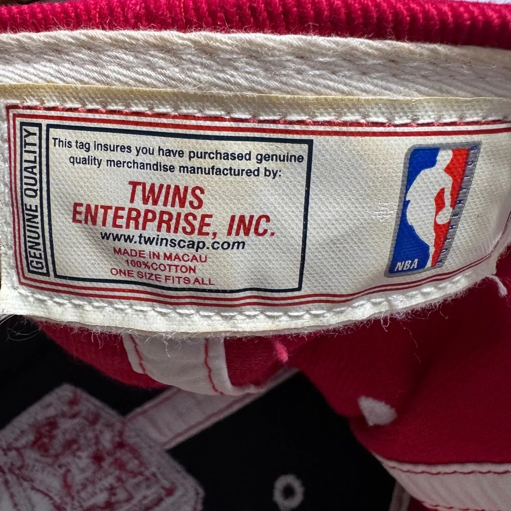 Vintage New Jersey Nets Hat Twins Enterprise Red NBA Basketball Adjustable Cap